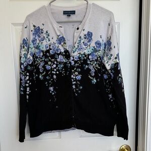 Karen Scott Floral Cardigan Sweater